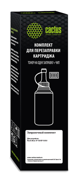 Cactus CS-RK-SP150HE черный флакон 80гр. (в компл.:чип) для принтера Ricoh Aficio SP 150/SP 150SU