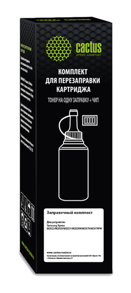 Cactus CS-RK-MLT-D111L черный флакон 60гр. (в компл.:чип) для принтера Samsung Xpress M2022/M2020/M2021/M2020W/M2070/M2070FW