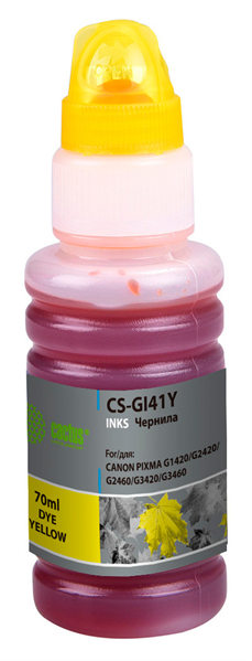Cactus CS-GI41Y GI-41 Y желтый 70мл для Canon PIXMA G1420/G2420/G2460/G3420/G3460