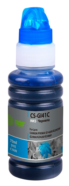 Cactus CS-GI41C GI-41 C голубой 70мл для Canon PIXMA G1420/G2420/G2460/G3420/G3460