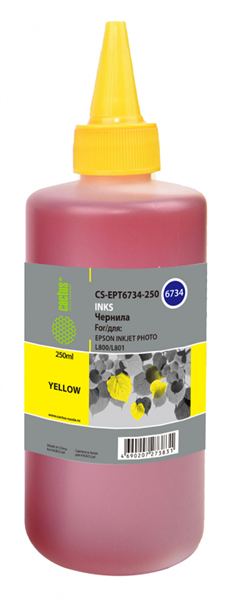 Cactus CS-EPT6734-250 T6734 желтый 250мл для Epson L800/L810/L850/L1800