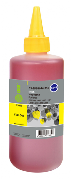 Cactus CS-EPT6644-250 T6644 желтый 250мл для Epson L100/L110/L120/L132/L200/L210/L222/L300/L312/L350/L355/L362/L366/L456/L550/L555/L566/L1300