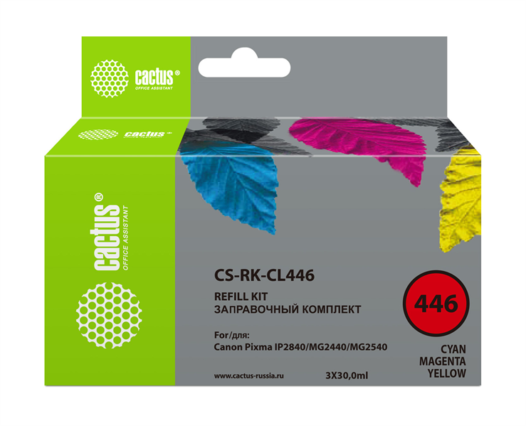 Cactus CS-RK-CL446 многоцветный 3x30мл для Canon Pixma MG2440/MG2540