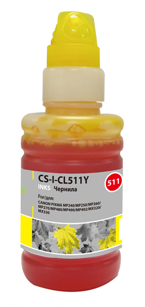 Cactus CS-I-CL511Y желтый 100мл для Canon Pixma MP240/MP250/MP260/MP270/MP480
