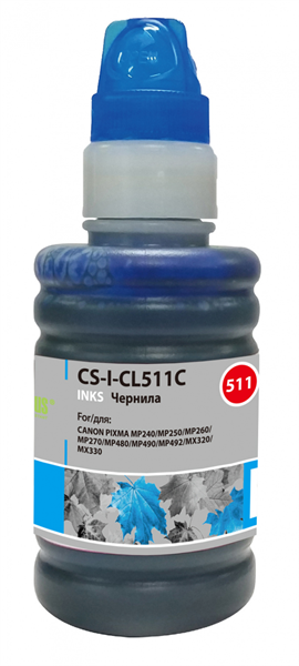 Cactus CS-I-CL511C голубой 100мл для Canon Pixma MP240/MP250/MP260/MP270/MP480