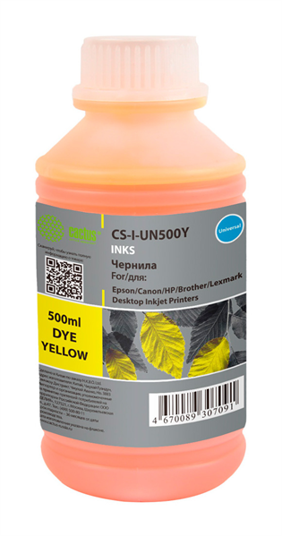 Cactus CS-I-Un500Y желтый 500мл для Epson/Canon/HP/Brother Ecotank
