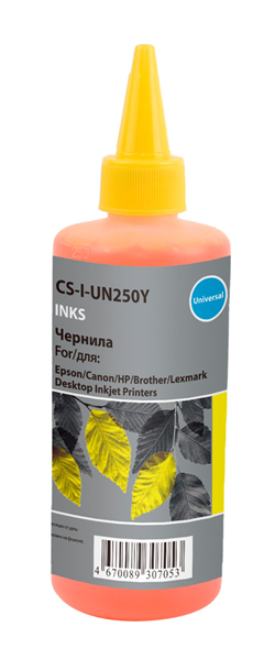 Cactus CS-I-Un250Y желтый 250мл для Epson/Canon/HP/Brother Ecotank