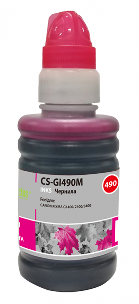 Cactus CS-GI490M GI-490 пурпурный 100мл для Canon Pixma G1400/G2400/G3400