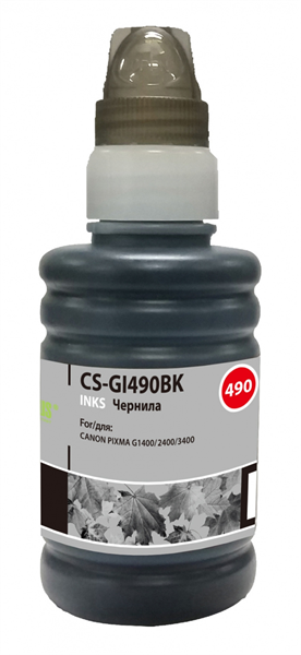 Cactus CS-GI490BK GI-490 черный пигментный 100мл для Canon Pixma G1400/G2400/G3400