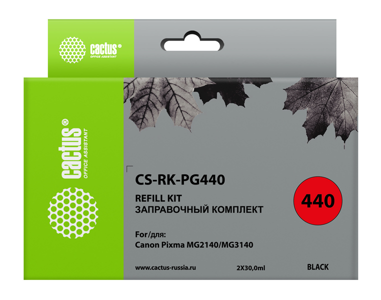 Cactus CS-RK-PG440 черный 2x60мл для Canon MG2140/MG3140