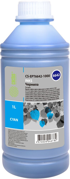 Cactus CS-EPT6642-1000 T6642 голубой 1000мл для Epson L100/L110/L120/L132/L200/L210/L222/L300/L312/L350/L355/L362/L366/L456/L550/L555/L566/L1300