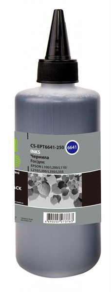 Cactus CS-EPT6641-250 T6641 черный 250мл для Epson L100/L110/L120/L132/L200/L210/L222/L300/L312/L350/L355/L362/L366/L456/L550/L555/L566/L1300
