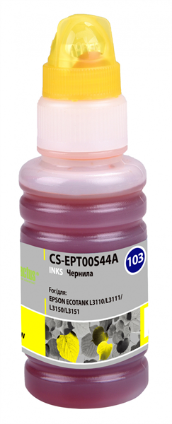 Cactus CS-EPT00S44A 103Y желтый 70мл для Epson L1110 Ecotank/L3100/L3101/L3110/L3150/L3151