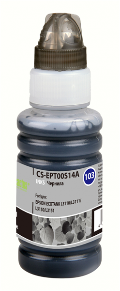 Cactus CS-EPT00S14A 103BK черный 70мл для Epson L1110 Ecotank/L3100/L3101/L3110/L3150/L3151